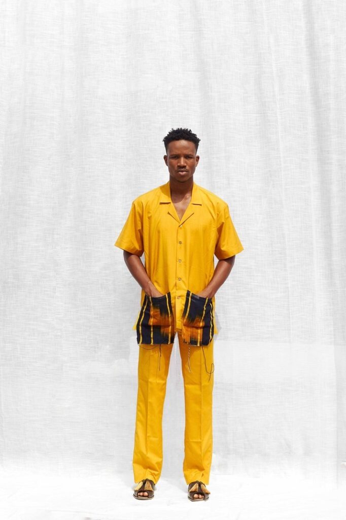 SOYAYYA MUSTARD LAPEL SHIRT BY LARRY JAY GHANA